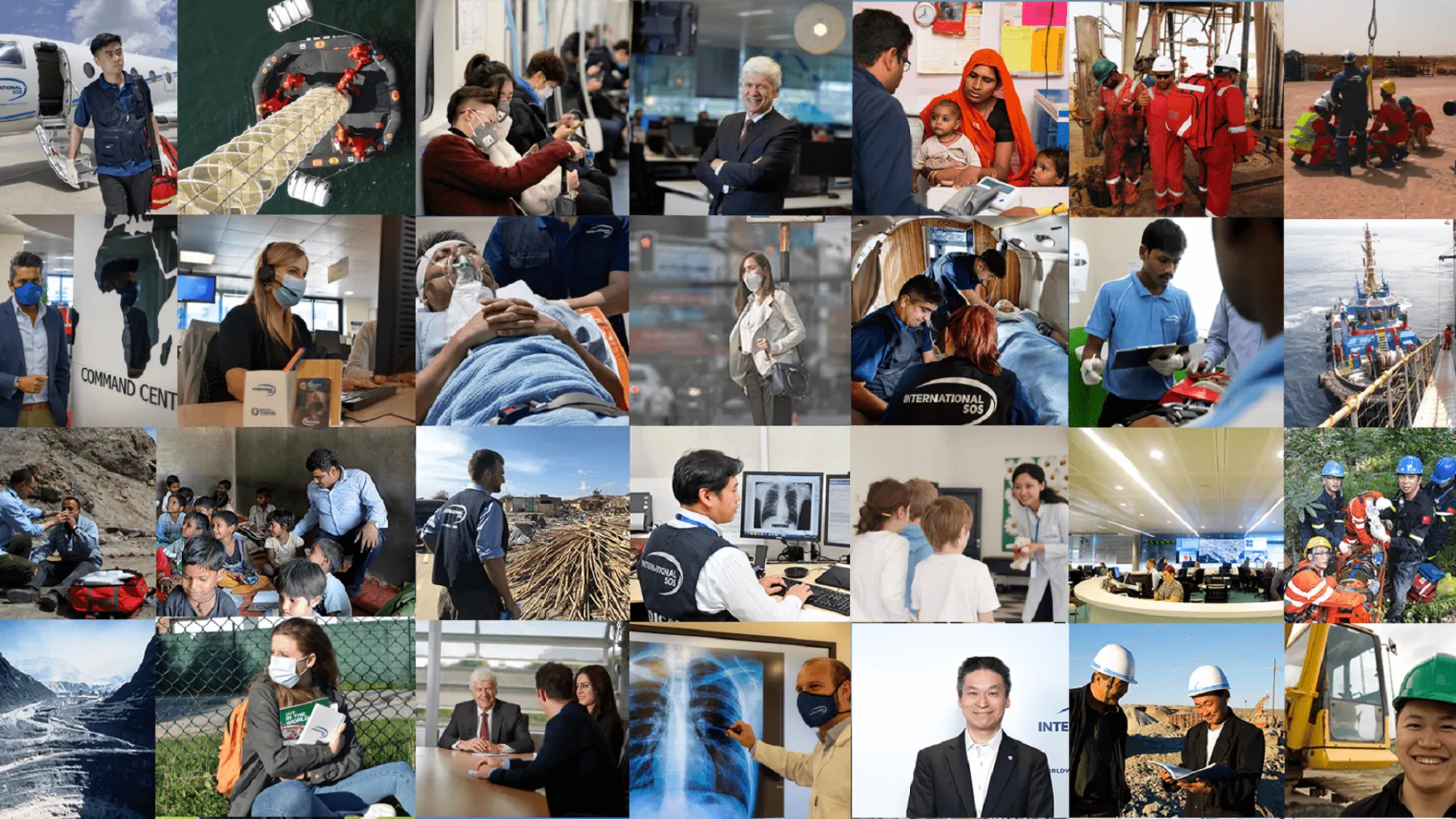 Collage of images of global emergency support from offices and from the field
