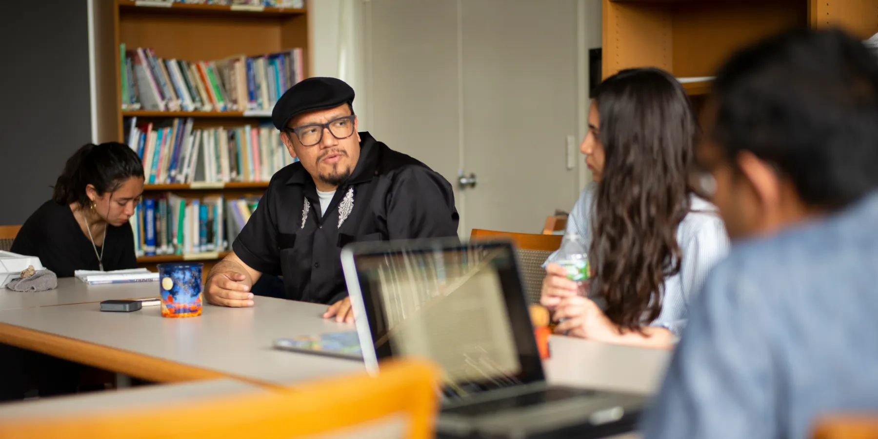 Class engaging in discussion.