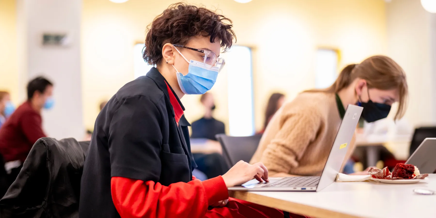 Student looking at laptop