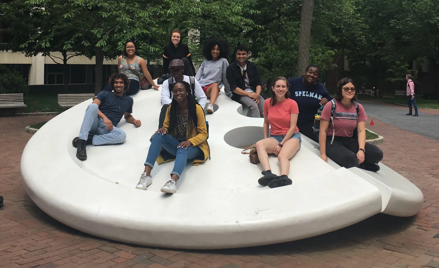 interns on button sculpture