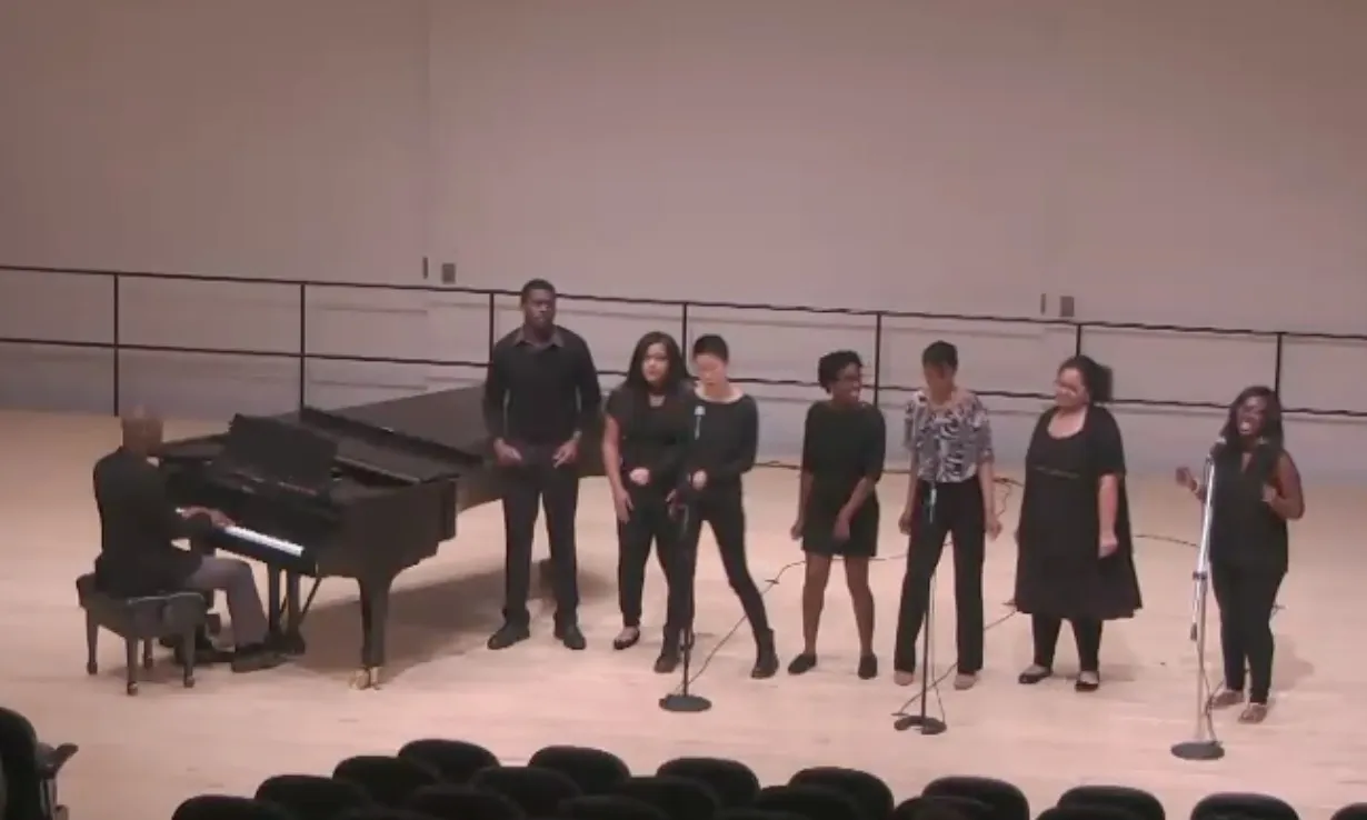 Swarthmore College's Gospel Choir performs in Lang Concert Hall.