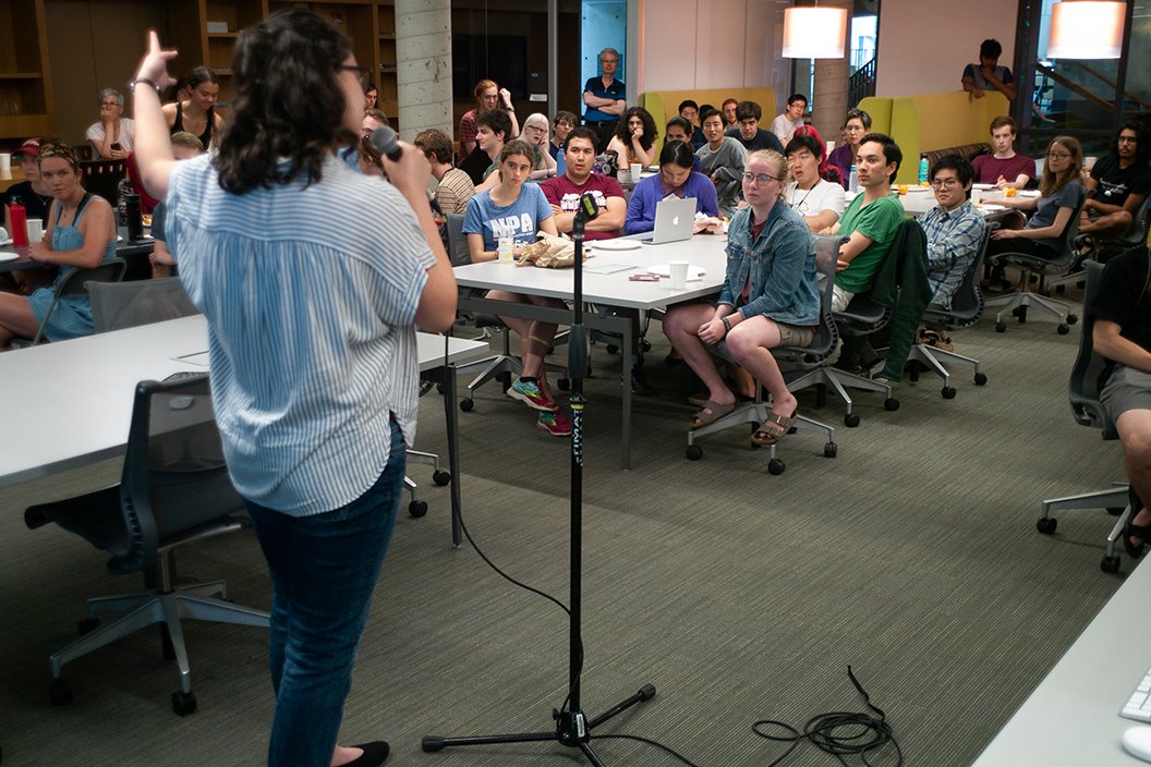 Student presents at summer research lunch