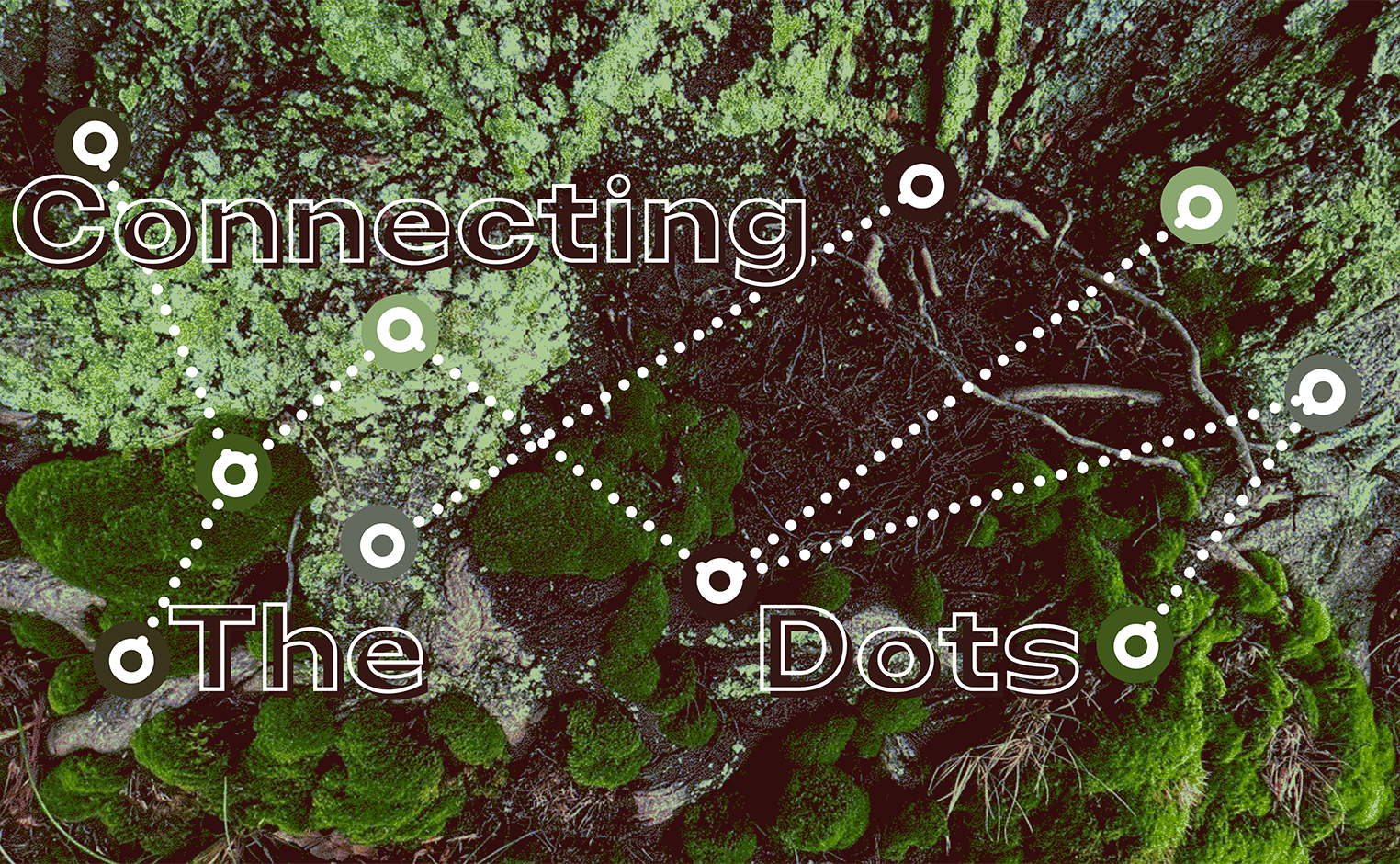abstract image with text "connecting the dots"