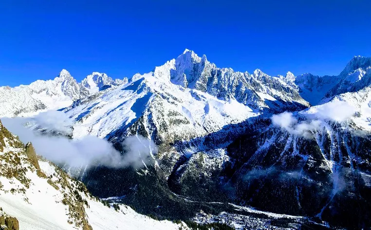 View of mountain tops in Italy