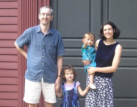 Alan Baker pictured with family