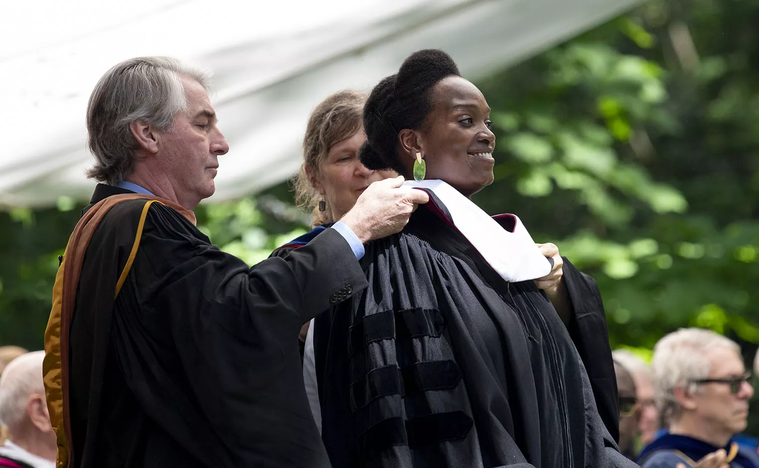 Honorary Degree recipient being honored at commencement