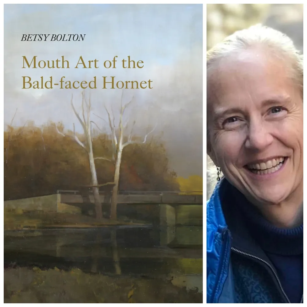 book cover for Mouth Art of the Bald-faced Hornet and photo betsy bolton