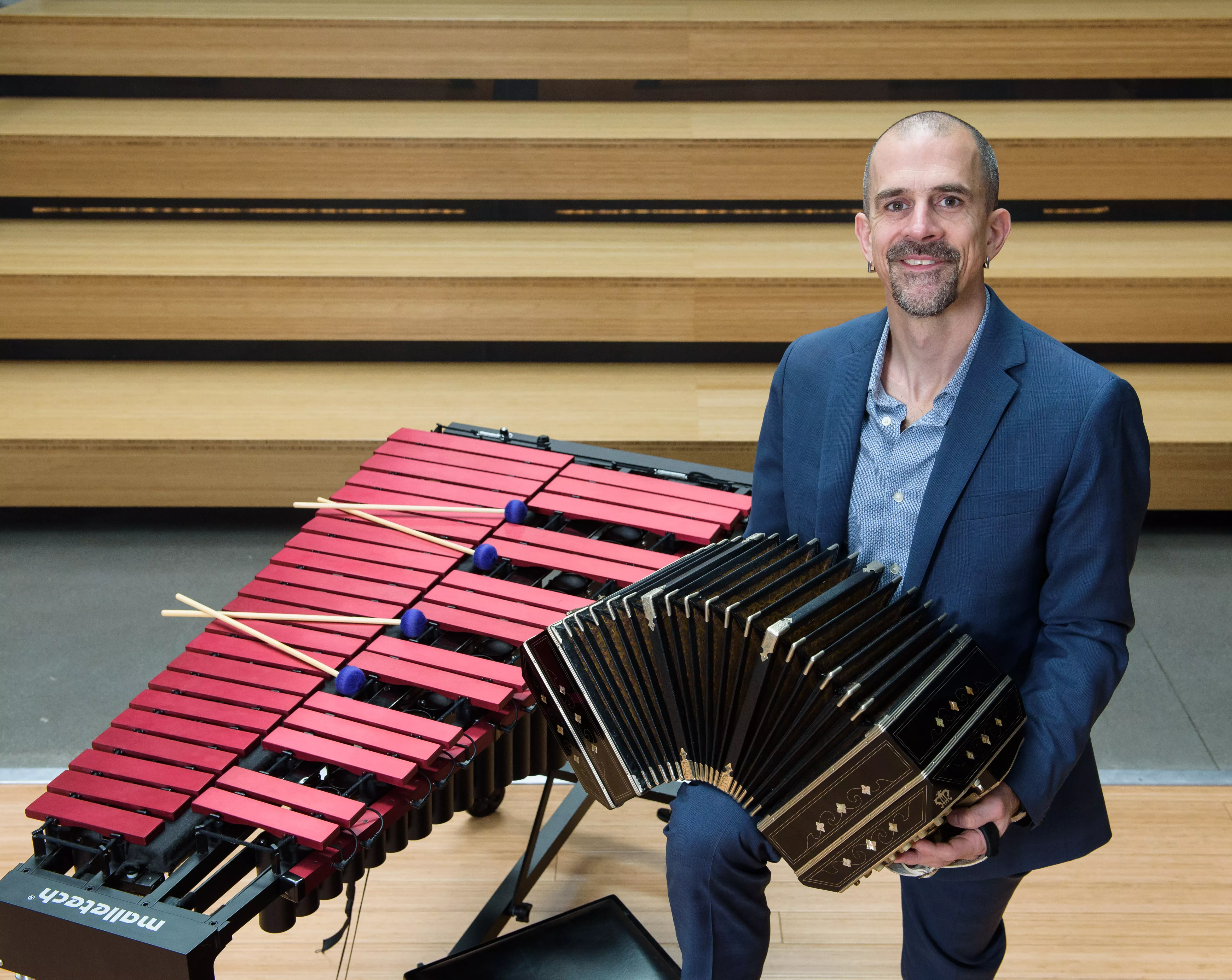 Ben Thomas surrounded my musical instruments