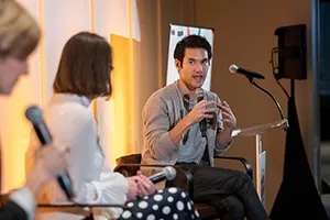 Joseph Altuzarra speaks at event