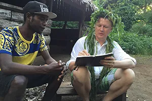 Harrison with local environmental expert Aneityum Island